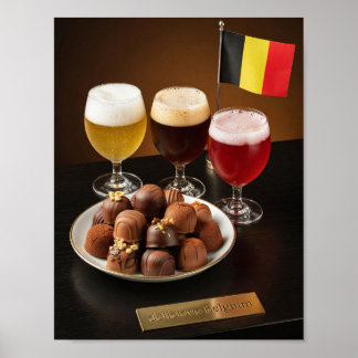Belgisch Bier en Chocolade Genot Poster