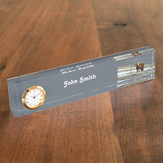 Belgisch conceptpaard in Paddocl Desk Naambordje (Zijkant)