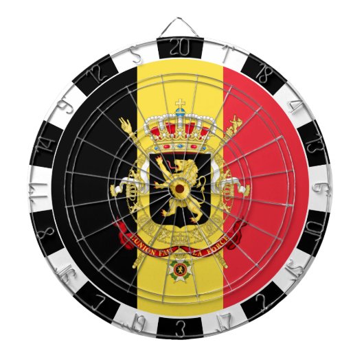 Belgisch dartboard en Belgisch vlaggen-/spelbord Dartbord (Voorkant)