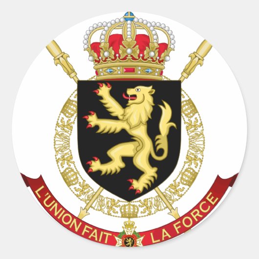 belgisch embleem ronde sticker (Voorkant)