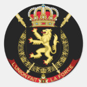 belgisch embleem ronde sticker (Voorkant)