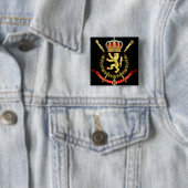 belgisch embleem vierkante button 5,1 cm (In situ)
