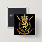 belgisch embleem vierkante button 5,1 cm (Voorkant /achterkant)