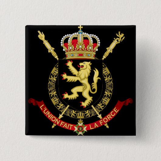 belgisch embleem vierkante button 5,1 cm (Voorkant)
