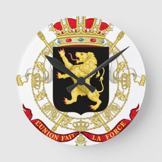 Belgisch Embleem - Wapenschild van België Ronde Klok (Voorkant)