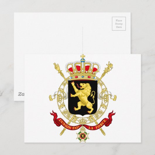 Belgisch Embleem - Wapenstoofd van België Briefkaart (Voorkant / Achterkant)