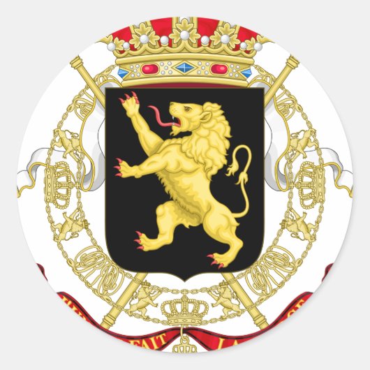 Belgisch Embleem - Wapenstoofd van België Ronde Sticker (Voorkant)