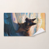 Belgisch Herder Strand Surfen Schilderij Bad Handdoek (Handdoek)