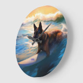 Belgisch Herder Strand Surfen Schilderij Grote Klok (Hoek)