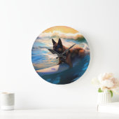 Belgisch Herder Strand Surfen Schilderij Grote Klok (Huis)