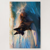 Belgisch Herder Strand Surfen Schilderij Legpuzzel (Verticaal)