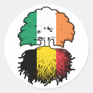Belgisch Iers - Ierland - vlag Ronde Sticker