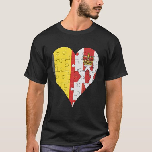 Belgisch Iers Vlag Hart T-shirt (Voorkant)