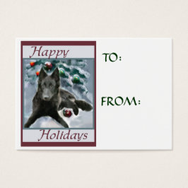 Belgisch kerstcadeaulabel Sheepdog Visitekaartjes