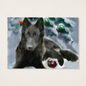Belgisch kerstcadeaulabel Sheepdog Visitekaartjes (Achterkant)
