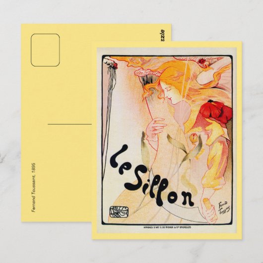  Belgisch kunstje nouveau Le Sillon Briefkaart (Voorkant / Achterkant)