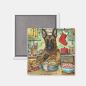 Belgisch Malinoi Holiday Baking: feestelijke kerst Magneet (Voorkant / Achterkant)