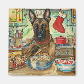 Belgisch Malinoi Holiday Baking: feestelijke kerst Magneet (Voorkant)