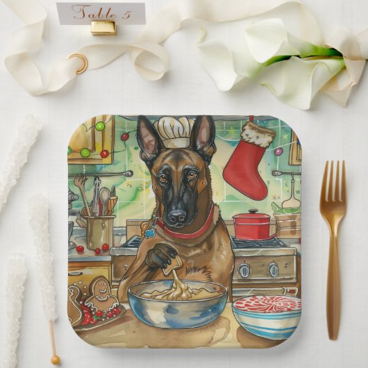 Belgisch Malinoi Holiday Baking: feestelijke kerst Papieren Bordje (Huwelijk)