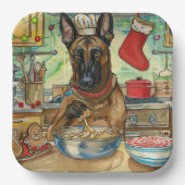 Belgisch Malinoi Holiday Baking: feestelijke kerst Papieren Bordje (Voorkant)