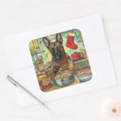 Belgisch Malinoi Holiday Baking: feestelijke kerst Vierkante Sticker (Envelop)