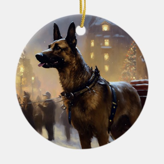 Belgisch Malinoi Kerstfeest Seizoen Keramisch Ornament (Voorkant)