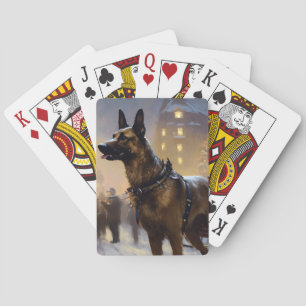Belgisch Malinoi Kerstfeest Seizoen Pokerkaarten