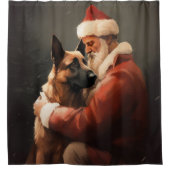 Belgisch Malinoi met Sinterklaas Feestelijke Kerst Douchegordijn (Voorkant)