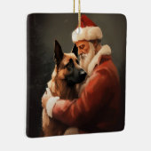 Belgisch Malinoi met Sinterklaas Feestelijke Kerst Keramisch Ornament (Rechts)