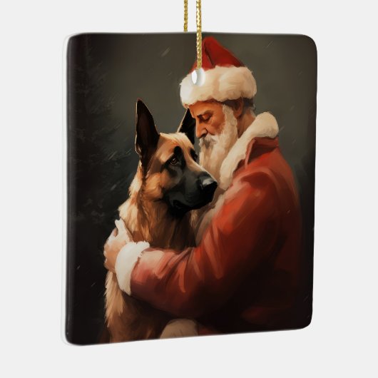Belgisch Malinoi met Sinterklaas Feestelijke Kerst Keramisch Ornament (Rechts)
