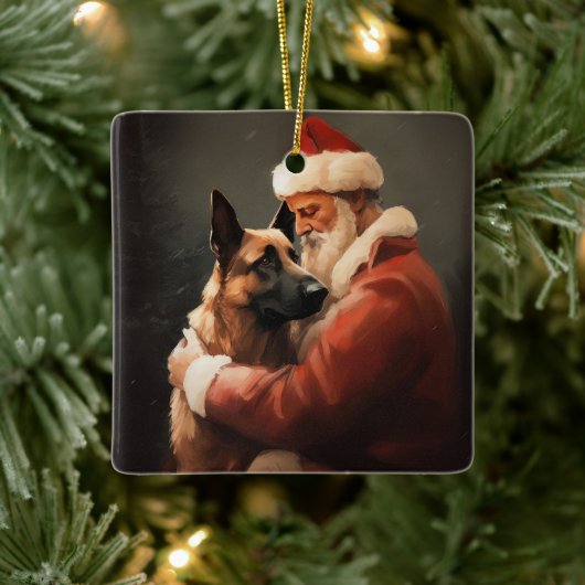Belgisch Malinoi met Sinterklaas Feestelijke Kerst Keramisch Ornament (Boom)