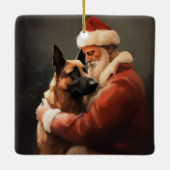 Belgisch Malinoi met Sinterklaas Feestelijke Kerst Keramisch Ornament (Achterkant)