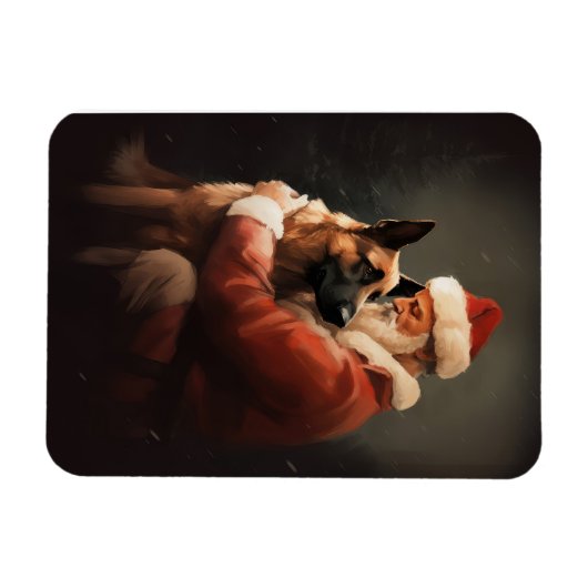 Belgisch Malinoi met Sinterklaas Feestelijke Kerst Magneet (Horizontaal)