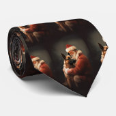 Belgisch Malinoi met Sinterklaas Feestelijke Kerst Stropdas (Opgerold)