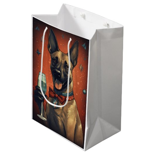 Belgisch Malinoi Nieuwjaar Medium Cadeauzakje (Voorkant Gekanteld)