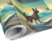 Belgisch Malinoi Strand Surfen Schilderij Cadeaupapier (Rol Hoek)
