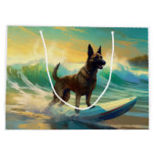 Belgisch Malinoi Strand Surfen Schilderij Groot Cadeauzakje (Achterkant)