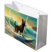 Belgisch Malinoi Strand Surfen Schilderij Groot Cadeauzakje (Voorkant Gekanteld)
