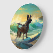 Belgisch Malinoi Strand Surfen Schilderij Grote Klok (Hoek)