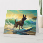 Belgisch Malinoi Strand Surfen Schilderij Kaart (Voorkant)