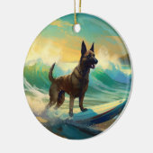 Belgisch Malinoi Strand Surfen Schilderij Keramisch Ornament (Links)