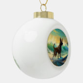 Belgisch Malinoi Strand Surfen Schilderij Keramische Bal Ornament (Links)