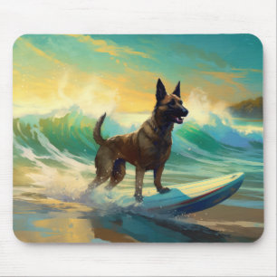 Belgisch Malinoi Strand Surfen Schilderij Muismat