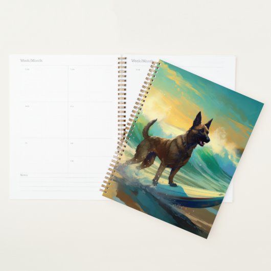 Belgisch Malinoi Strand Surfen Schilderij Planner (Display)