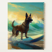 Belgisch Malinoi Strand Surfen Schilderij Planner (Achterkant)