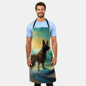 Belgisch Malinoi Strand Surfen Schilderij Schort (Gedragen)