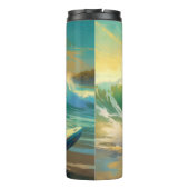 Belgisch Malinoi Strand Surfen Schilderij Thermosbeker (Achterkant)