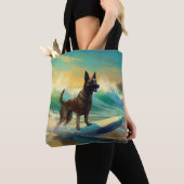 Belgisch Malinoi Strand Surfen Schilderij Tote Bag (Dichtbij)