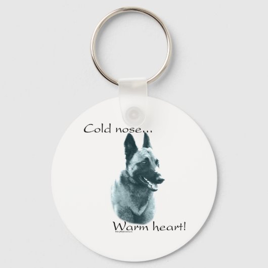 Belgisch Malinois Cold Nose Warm Heart Keychain (Voorkant)