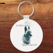 Belgisch Malinois Cold Nose Warm Heart Keychain (Voorkant)